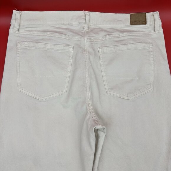 American Eagle Stovepipe Size 16 Ivory Ecru Denim Stretch High-Waisted Jeans - Picture 16 of 16